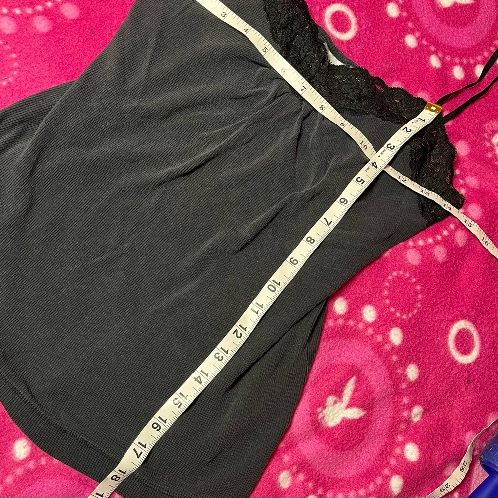Vintage Worthington Black Lace Trim Tank Top Size Large - Picture 3 of 6